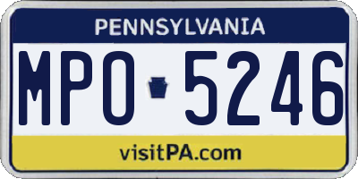 PA license plate MPO5246