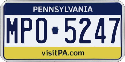 PA license plate MPO5247
