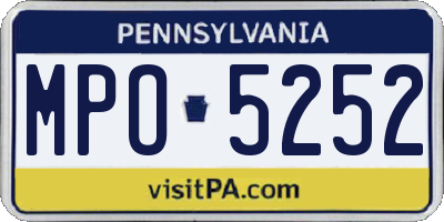 PA license plate MPO5252