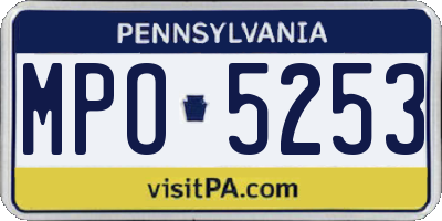 PA license plate MPO5253