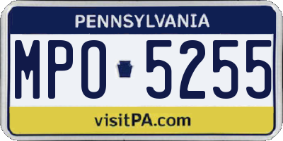 PA license plate MPO5255