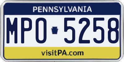 PA license plate MPO5258