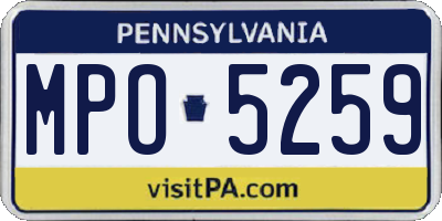 PA license plate MPO5259