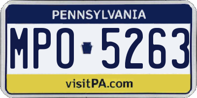 PA license plate MPO5263