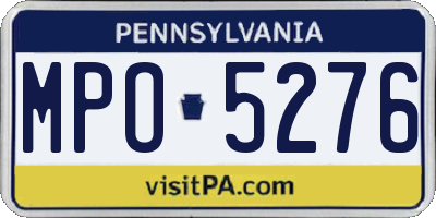 PA license plate MPO5276