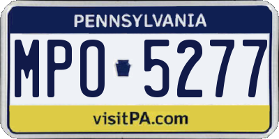 PA license plate MPO5277