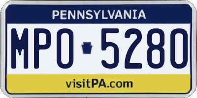PA license plate MPO5280