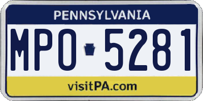 PA license plate MPO5281