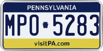 PA license plate MPO5283