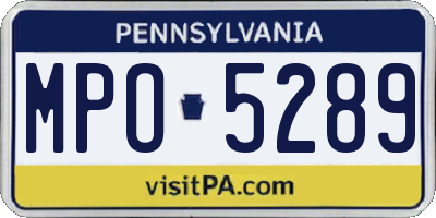 PA license plate MPO5289