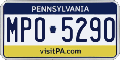 PA license plate MPO5290