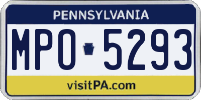 PA license plate MPO5293