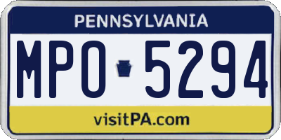 PA license plate MPO5294