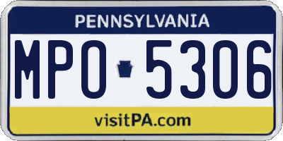 PA license plate MPO5306