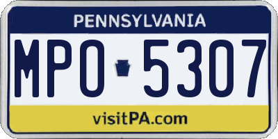 PA license plate MPO5307