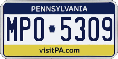 PA license plate MPO5309
