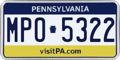 PA license plate MPO5322