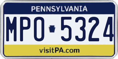 PA license plate MPO5324