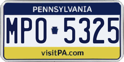 PA license plate MPO5325