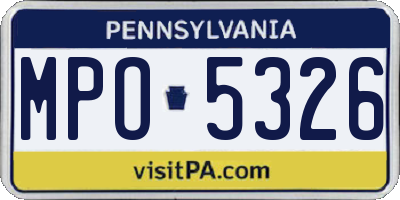 PA license plate MPO5326