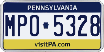 PA license plate MPO5328