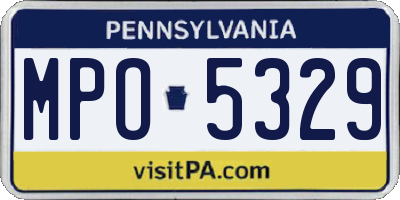PA license plate MPO5329