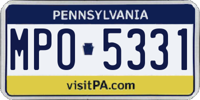 PA license plate MPO5331