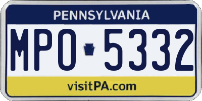 PA license plate MPO5332