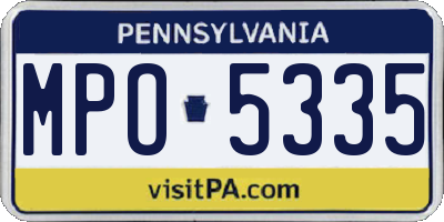 PA license plate MPO5335