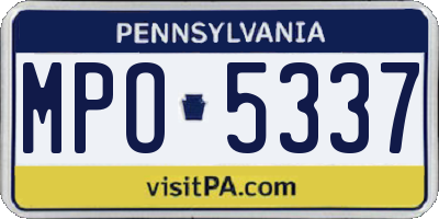 PA license plate MPO5337