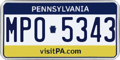 PA license plate MPO5343