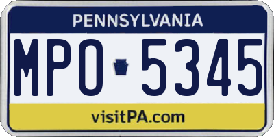 PA license plate MPO5345
