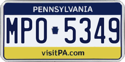 PA license plate MPO5349