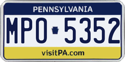 PA license plate MPO5352