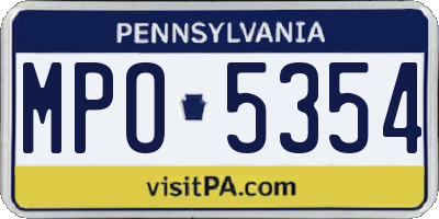 PA license plate MPO5354