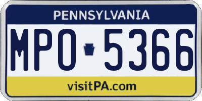 PA license plate MPO5366