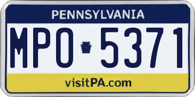 PA license plate MPO5371