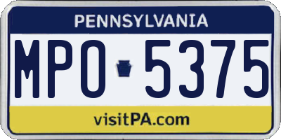 PA license plate MPO5375