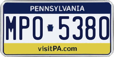 PA license plate MPO5380