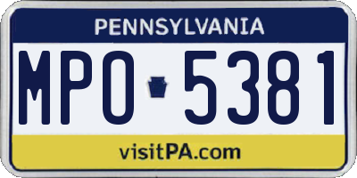 PA license plate MPO5381