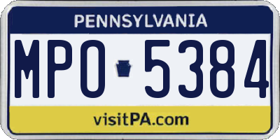 PA license plate MPO5384
