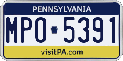 PA license plate MPO5391
