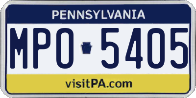 PA license plate MPO5405