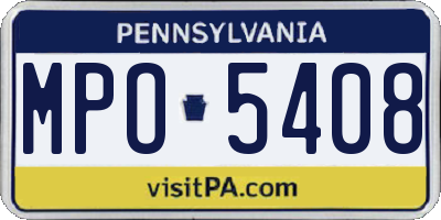 PA license plate MPO5408
