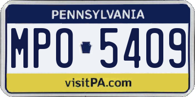 PA license plate MPO5409