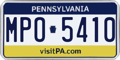 PA license plate MPO5410
