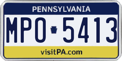 PA license plate MPO5413