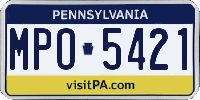 PA license plate MPO5421
