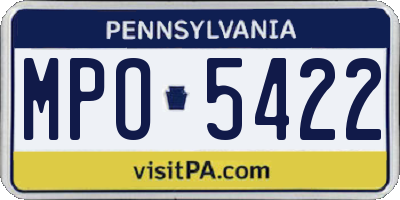 PA license plate MPO5422