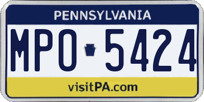 PA license plate MPO5424